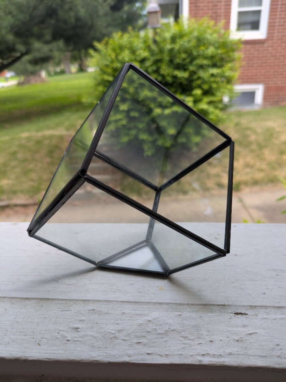 Glass geometric terrariums/candle holders